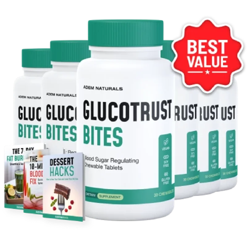 GlucoTrust Bites Blood Sugar Health — 6 Bottle / 180 Day Pack